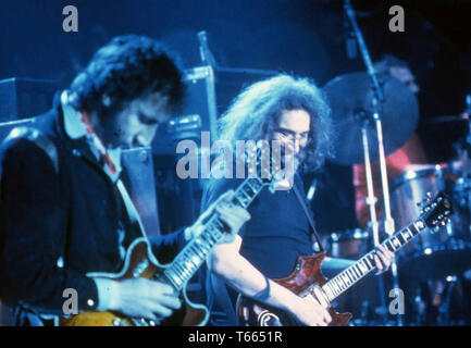 GRAND FUNK RAILROAD US rock group with Don Brewer at left and Mel Schacher Stock Photo