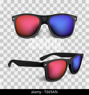 realistic glasses isolated on background. vector illustration. Stock Vector