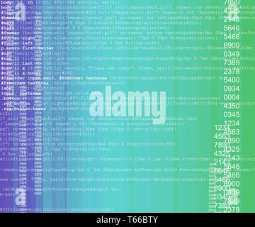 Blue and green technology background with some programming code (vector) Stock Vector