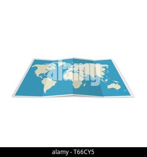 Folded World Map Stock Vector