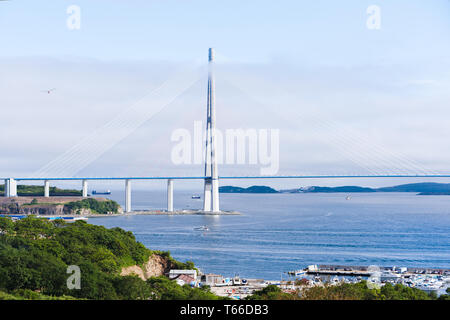 longest cable-stayed bridge in the world in the Ru Stock Photo