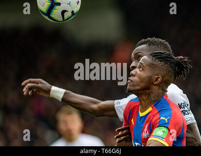 LONDON, ENGLAND - APRIL 27: Wilfried Zaha during the Premier League match between Crystal Palace and Everton FC at Selhurst Park on April 27, 2019 in London, United Kingdom. (Photo by Sebastian Frej/MB Media) Stock Photo