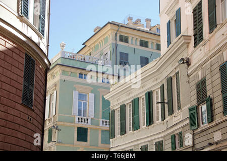 At Genoa, Italy, - On 04/01/2018 - Beautiful palaces known as Rolli in Via Garibaldi at Genova, Italy Stock Photo