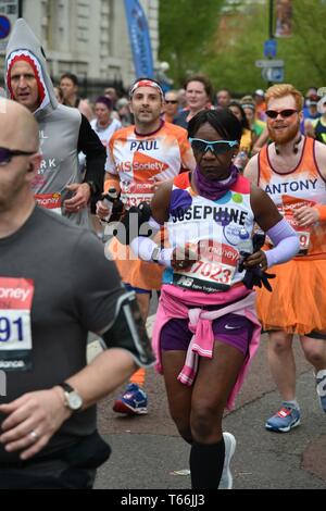 London Marathon 2019, fun runners Stock Photo