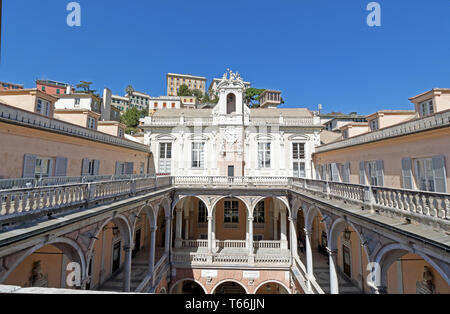 At Genoa, Italy , On april/01/2018, Courtyard of Doria Tursi Palace Stock Photo