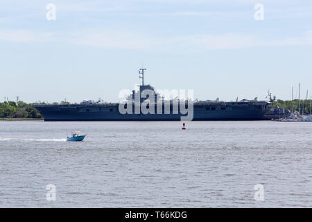 The USS Yorktown at Patriots Point in Charleston, South Carolina, USA. The museum ship is a National Historic Landmark. Stock Photo