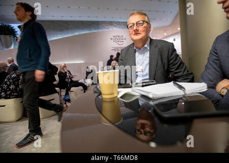 CEO of the Norwegian Bank DNB, Rune Bjerke, at the World Economic Forum in Davos. Stock Photo