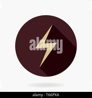 Fine Vector lightningFlat Icon With Lightning Stock Vector