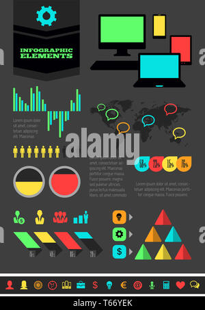 IT Industry Infographic Elements Stock Photo