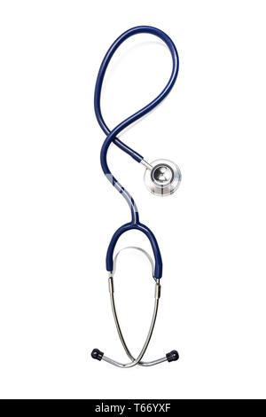 Stethoscope isolated with clipping path on white background. Medicine and healthcare concept. Stock Photo