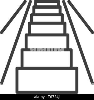 Urban and city element icon - escalator in trendy simple line art style Stock Vector