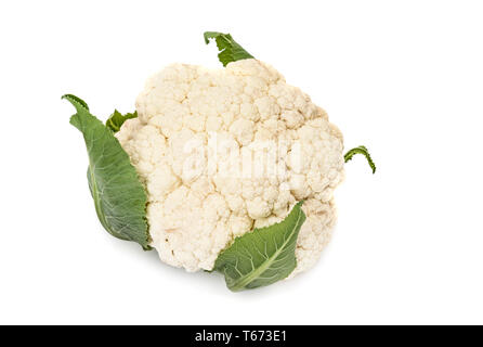 Cauliflower isolated on white background with clipping path Stock Photo