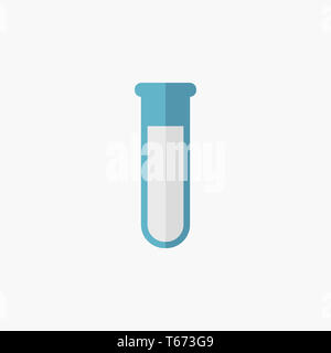 Test tube flat icon. Pictogram for web. Line stroke. Isolated on white ...