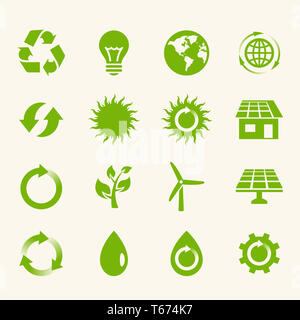 Eco Icon Set. Stock Photo