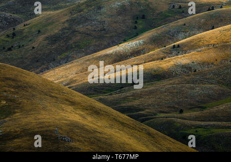 Gran Sasso and Monti della Laga National Park, hills of Campo Imperatore. Abruzzo Stock Photo