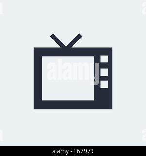 TV Flat Icon Stock Photo