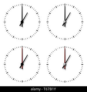 Set of clocks without numbers. Stock Photo