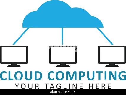 Cloud computing logo concept Stock Vector
