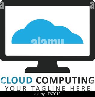 Cloud computing logo concept Stock Vector