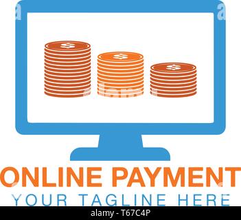 Online Payment logo. Flat style vector EPS. Stock Vector