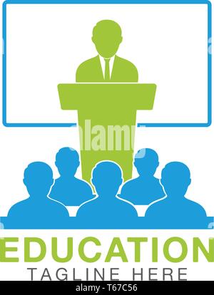 Teaching logo. Editable vector eps. Stock Vector