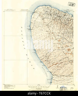 USGS TOPO Map Hawaii HI Kohala 349876 1913 62500 Restoration Stock Photo