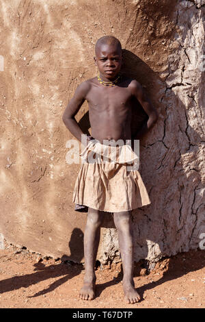 Unidentified child Himba tribe in Namibia Stock Photo