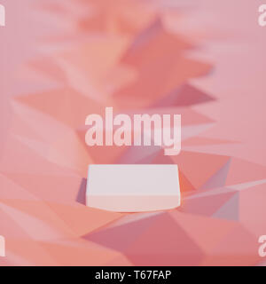 Podium on a geometric background with bokeh effect Stock Photo