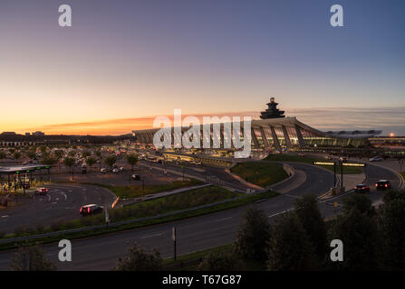 Dulles airport at dawn near Washington DC Stock Photo