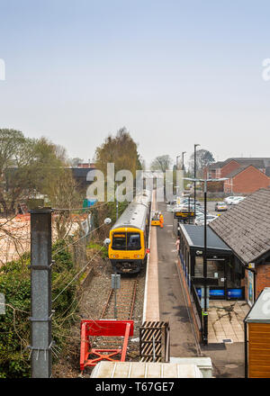 Looking down to Redditch Railway Station, Worcestershire, England. Stock Photo