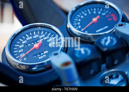 speed master on motorcycle Stock Photo