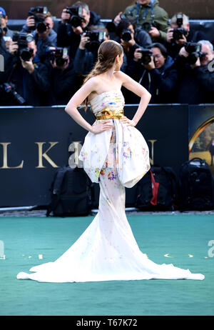 Lily Collins attending the UK premiere of Tolkien held at Curzon Mayfair, London Stock Photo