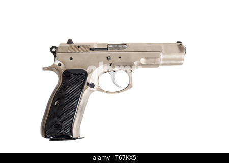 Semi-automatic pistol isolated on a white background Stock Photo - Alamy