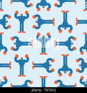 Yeti pattern seamless. Bigfoot background. abominable snowman ornament. Vector texture Big foot Stock Vector