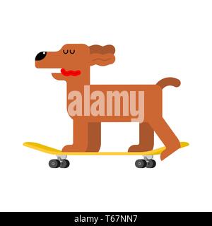 dog on skateboard cartoon illustration Stock Vector Image & Art - Alamy