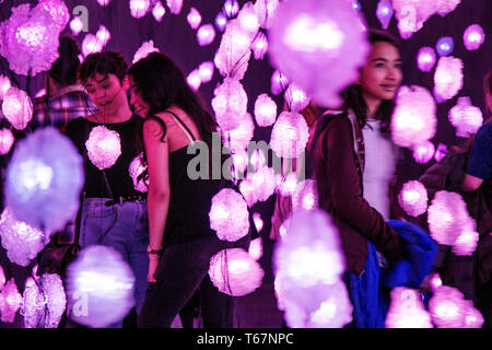 The Swiss artist Pipilotti Rist on display at the New Museum. The exhibition @Pixel Forest@ spans over three floors. Stock Photo