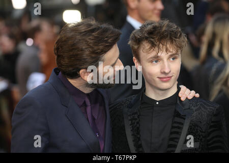 Ty Tennant (right) and David Tennant attending the UK premiere of Tolkien held at Curzon Mayfair, London . PRESS ASSOCIATION. Picture date: Monday April 29, 2019. Photo credit should read: Isabel Infantes/PA Wire Stock Photo