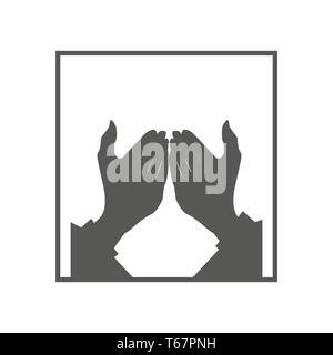 Muslim Man Praying icon. Trendy linear Muslim Man Praying logo concept on transparent background from Religion-2 collection. hand ..eps 10 Stock Vector