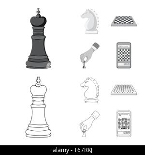 Chess table online game app concept strategy Vector Image