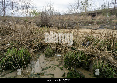 Industry and development around Flushing Creek in the Flushing neighborhood of Queens in New York on Saturday, April 20, 2019. (© Richard B. Levine) Stock Photo