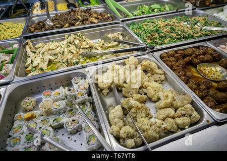 A prepared food bar in a delicatessen in New York on Tuesday, April 16, 2019. (Â© Richard B. Levine) Stock Photo