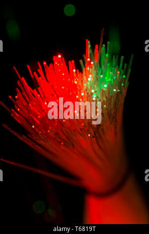 optical fibres abstract blurred technology background Stock Photo