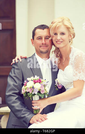 beautiful young wedding couple Stock Photo