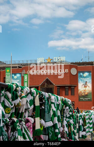 GLASGOW, SCOTLAND - 29th APRIL 2019:  A tribute to the Celtic icon, Billy McNeill, whose nickname was Cesar. Stock Photo