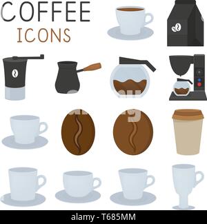 Simple vector coffee icon isolated on white background Stock Vector