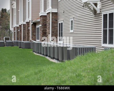 Outdoor air conditioning and heat pump unit Stock Photo