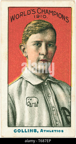 Eddie Collins, Philadelphia Athletics, Baseball Card Portrait, Nadja Caramel Company, 1910 Stock Photo