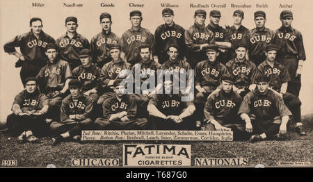 Chicago Cubs, Baseball Card Team Portrait, 1913 Stock Photo