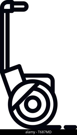 This vector image shows a segway icon in glyph style. It is isolated on a white background. Stock Vector