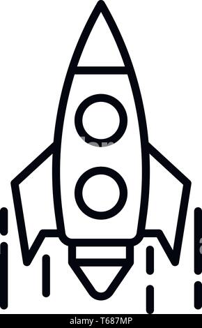 This vector image shows a rocket icon in glyph style. It is isolated on a white background. Stock Vector